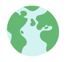 Green globe Earth in flat design. Eco friendly and protect nature planet. illustration isolated. vector