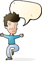 cartoon frightened man with speech bubble png