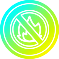 Nein Flammen kreisförmig Symbol mit cool Gradient Fertig png