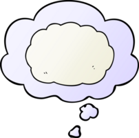 cartoon cloud with thought bubble in smooth gradient style png