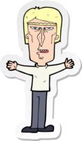 sticker of a cartoon angry man png