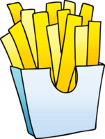 gradient shaded quirky cartoon french fries png