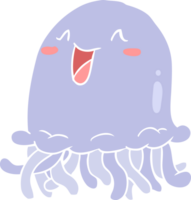 flat color style cartoon jellyfish png