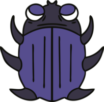 hand drawn quirky cartoon beetle png