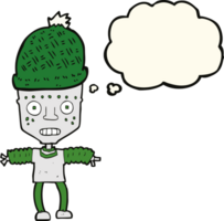 robot de dessin animé portant un chapeau avec bulle de pensée png