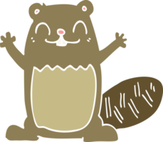 flat color style cartoon beaver png