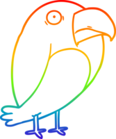 rainbow gradient line drawing of a cartoon crow png