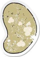 retro distressed sticker of a cartoon potato png