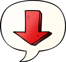 cartoon pointing arrow with speech bubble in smooth gradient style png