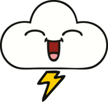 linda dibujos animados de un trueno nube png