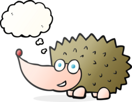 hand drawn thought bubble cartoon hedgehog png