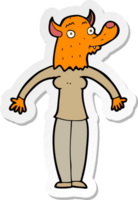 sticker of a cartoon friendly fox woman png