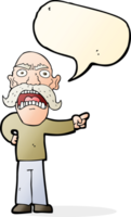 Cartoon wütender alter Mann mit Sprechblase png