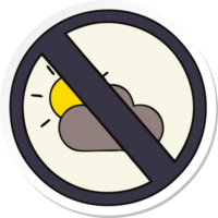 sticker of a cute cartoon weather warning sign png