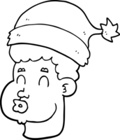 dessin animé, homme, porter, chapeau noël png