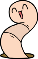 cartoon happy worm png