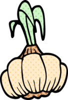 cartoon doodle sprouting garlic png
