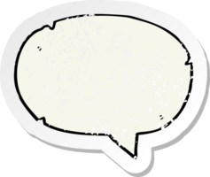 retro distressed sticker of a cartoon speech balloon png