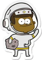 sticker of a happy astronaut cartoon png