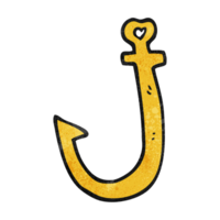 hand textured cartoon hook png