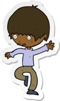 sticker of a cartoon panicking man png