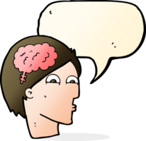 cartoon head with brain symbol with speech bubble png