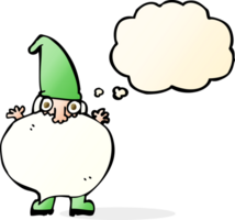 cartoon tiny santa with thought bubble png