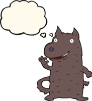 cartoon happy dog with thought bubble png