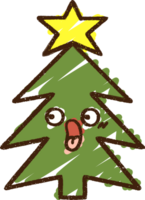 dibujo de tiza del árbol de navidad png