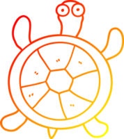 warm gradient line drawing of a cartoon turtle png