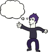 cartoon vampire man with thought bubble png