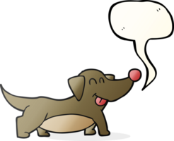 mano dibujado habla burbuja dibujos animados contento pequeño perro png