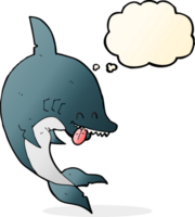 requin drôle de bande dessinée avec bulle de pensée png