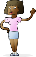 cartoon woman waving png