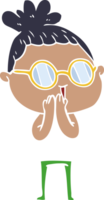 flache farbe karikaturfrau mit brille png