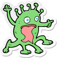 sticker of a cartoon weird little alien png