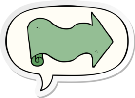 cartoon arrow with speech bubble sticker png