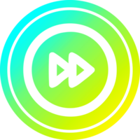 snel vooruit circulaire icoon met koel helling af hebben png