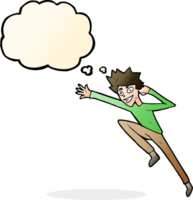 cartoon jumping man with thought bubble png