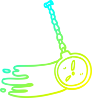 cold gradient line drawing of a cartoon hypnotist watch png