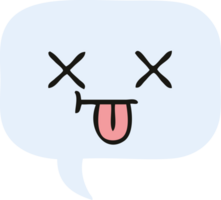 flat color retro cartoon of a speech bubble png