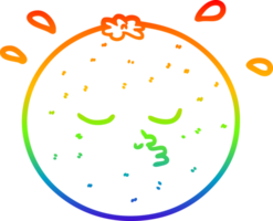 arco Iris gradiente linha desenhando do uma desenho animado laranja com face png