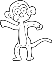 mano disegnato nero e bianca cartone animato scimmia png