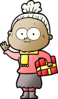 cartoon happy old woman png