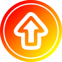 richting pijl circulaire icoon met warm helling af hebben png