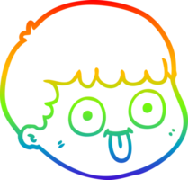 rainbow gradient line drawing of a cartoon male face png