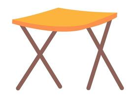 Camping folding table in flat design. Portable outdoor tourist furniture. illustration isolated. vector