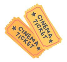 Cinema tickets in flat design. Paper documents for movie theatre entrance. illustration isolated. vector