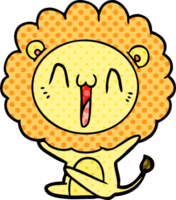 heureux, dessin animé, lion png