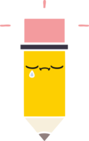 flat color retro cartoon of a pencil png